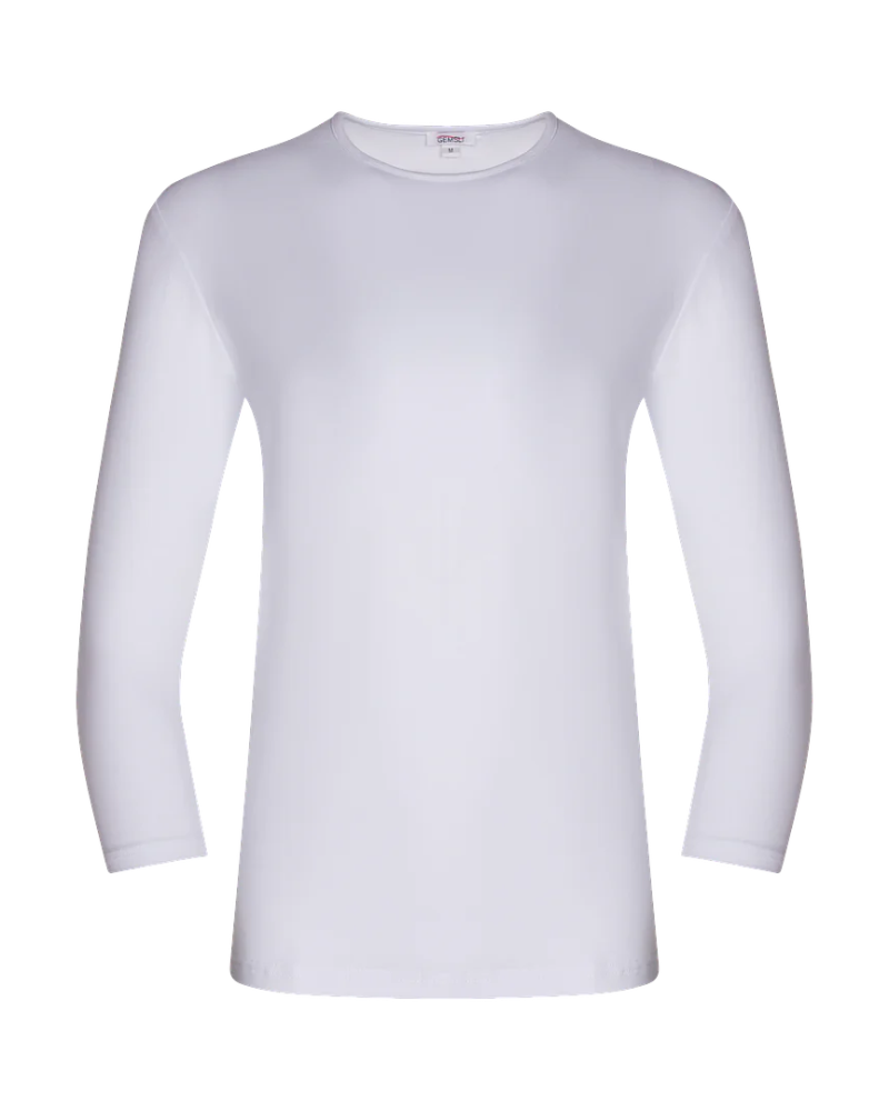 Gemsli White 3/4 Sleeve Organic Cotton Shell