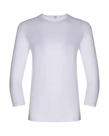 SHC332 White 3/4 Sleeve Organic Cotton Shell
