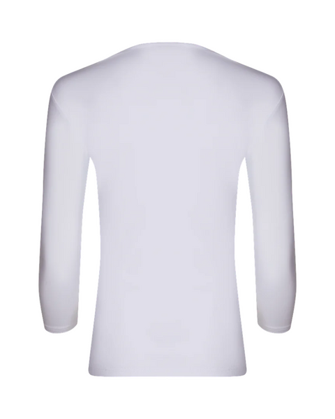 Gemsli White 3/4 Sleeve Organic Cotton Shell