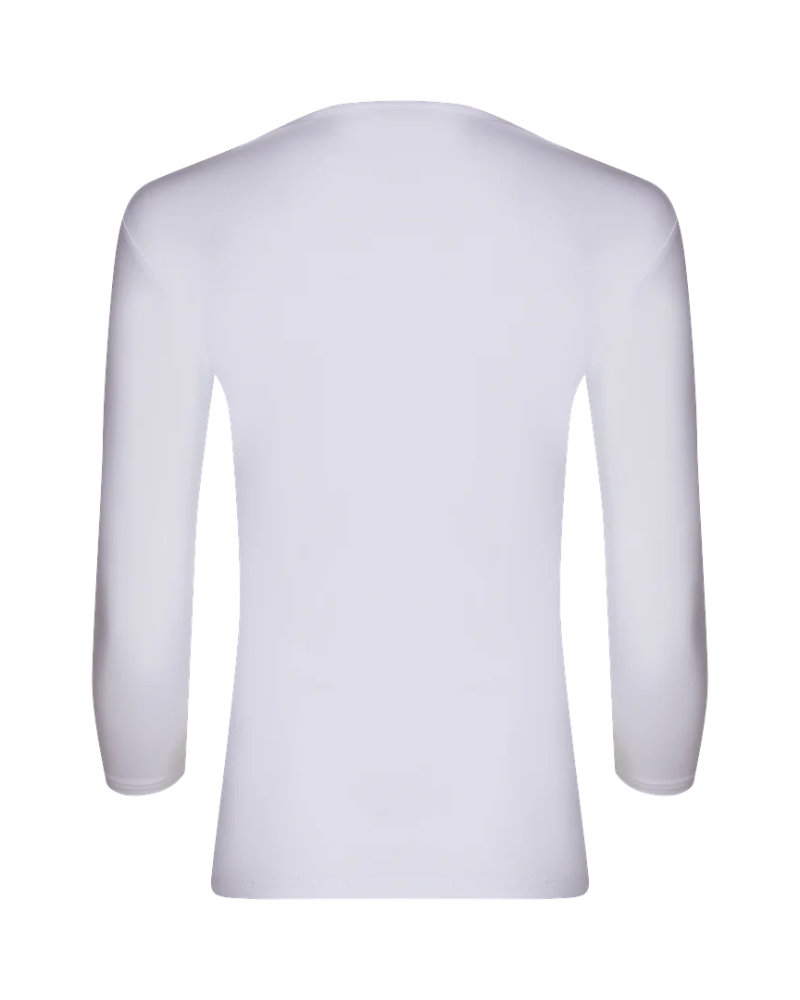 Gemsli White 3/4 Sleeve Organic Cotton Shell