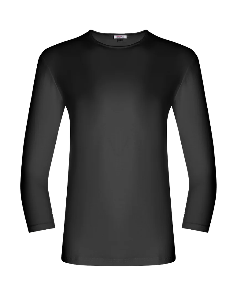 Gemsli Black 3/4 Sleeve Organic Cotton Shell