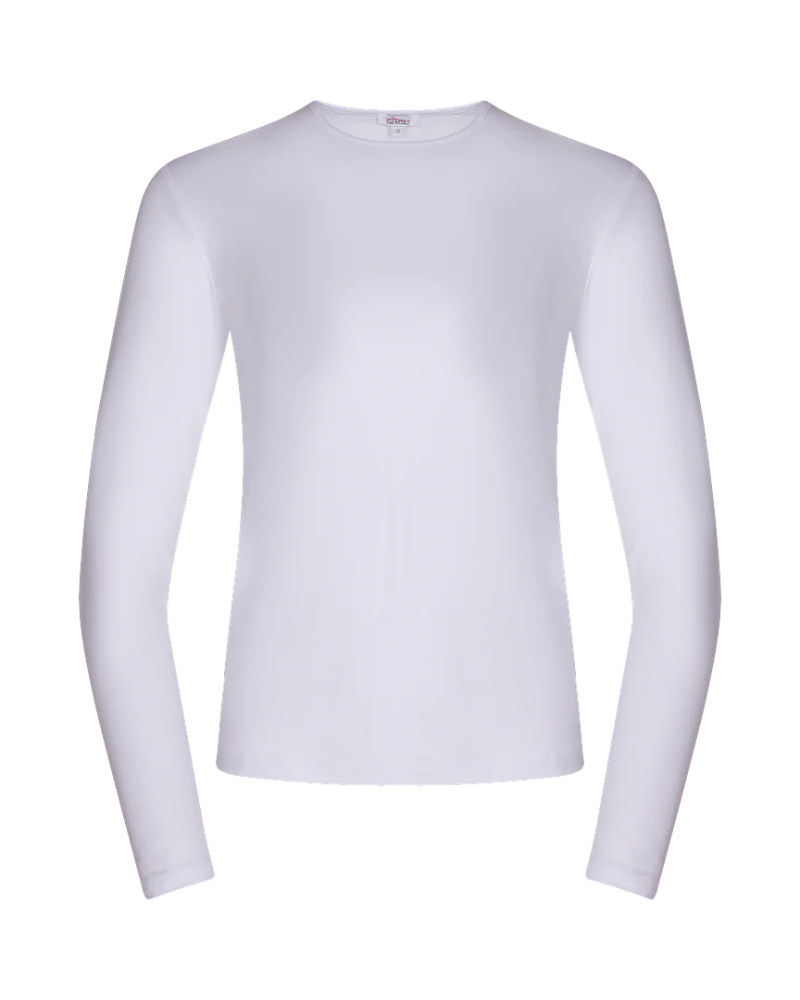 Gemsli White Long Sleeve Organic Cotton Shell