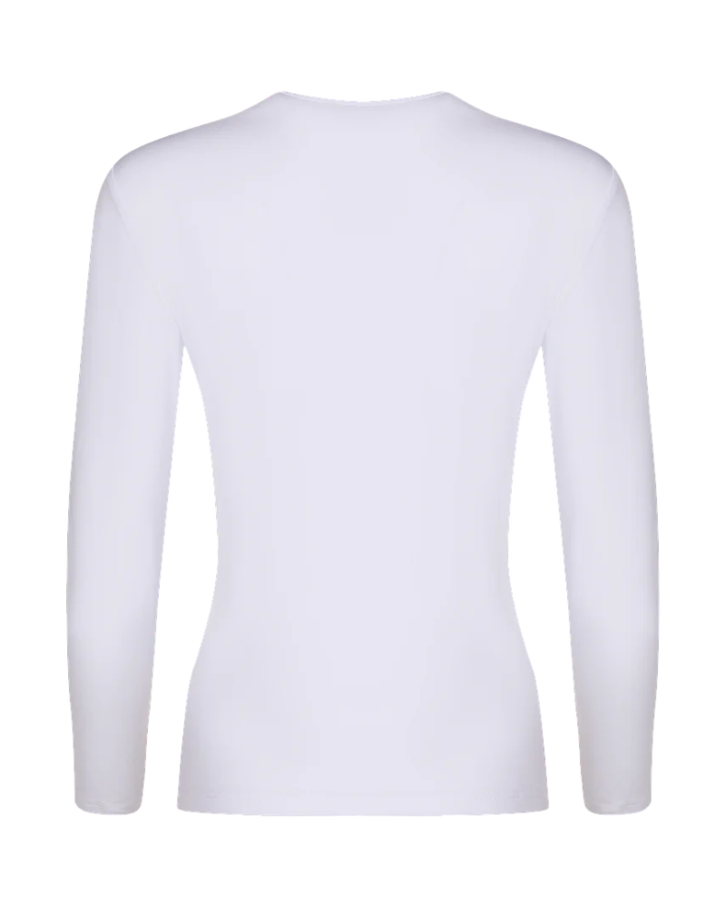 Gemsli White Long Sleeve Organic Cotton Shell