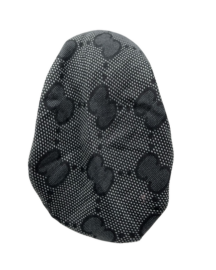 Revaz Black Floral Gucci Adjustable Pre-Tied Bandanna with Velvet Grip