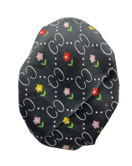 Revaz Black/Multi Floral Gucci Adjustable Pre-Tied Bandanna with Velvet Grip
