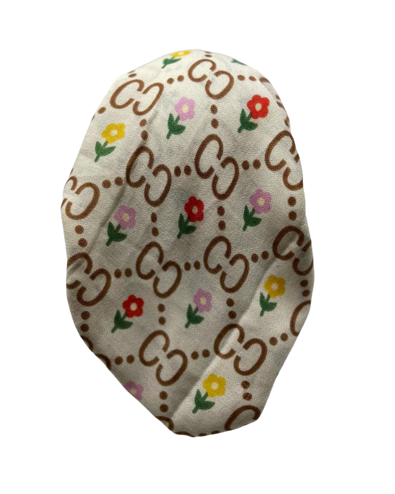 Revaz Brown/Multi Floral Gucci Adjustable Pre-Tied Bandanna with Velvet Grip