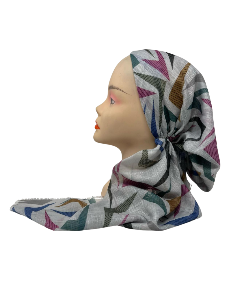 Revaz White Arrows Adjustable Pre-Tied Bandanna with Velvet Grip