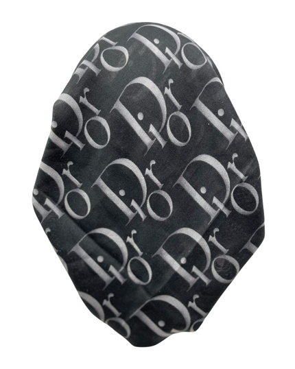 HS602A/E Black/Grey Dior Two Tone Adjustable Pre-Tied Bandanna with Velvet Grip
