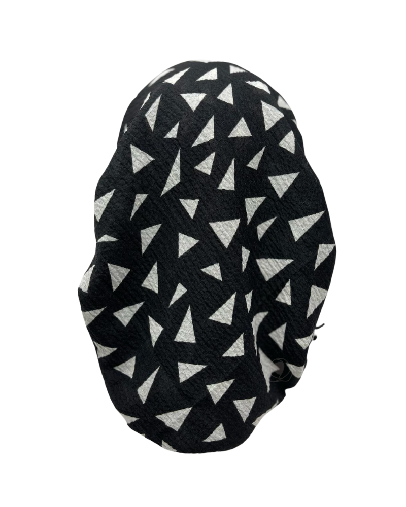 Revaz Black/White Triangles Adjustable Pre-Tied Bandanna with Velvet Grip