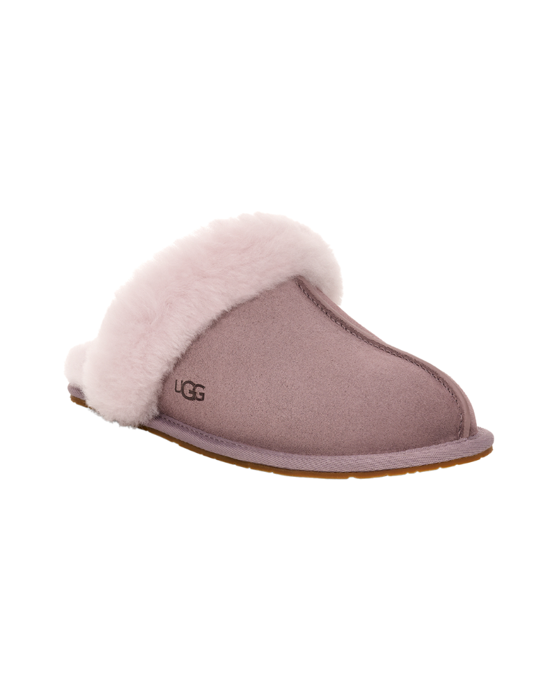 UGG Scuffette II Sugarplum Suede Slipper with Fur Trim