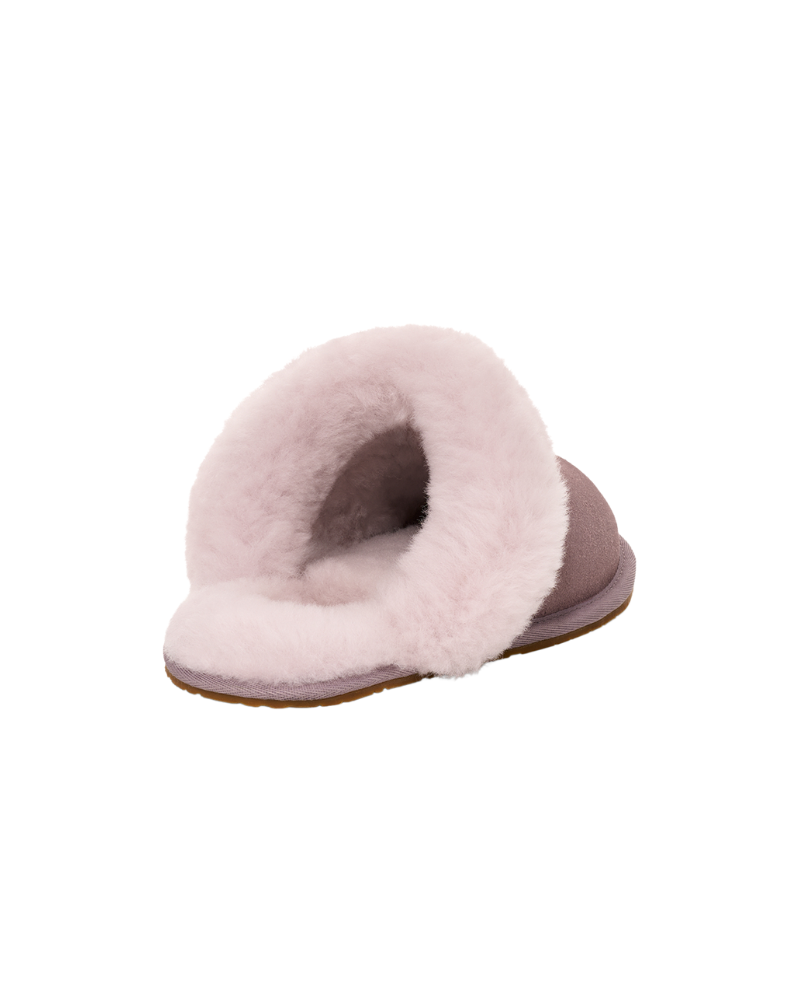 UGG Scuffette II Sugarplum Suede Slipper with Fur Trim