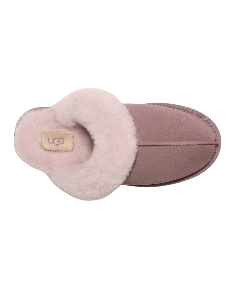 UGG Scuffette II Sugarplum Suede Slipper with Fur Trim