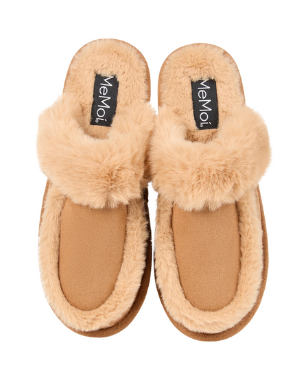 Me Moi Chestnut Holly Plush Slippers