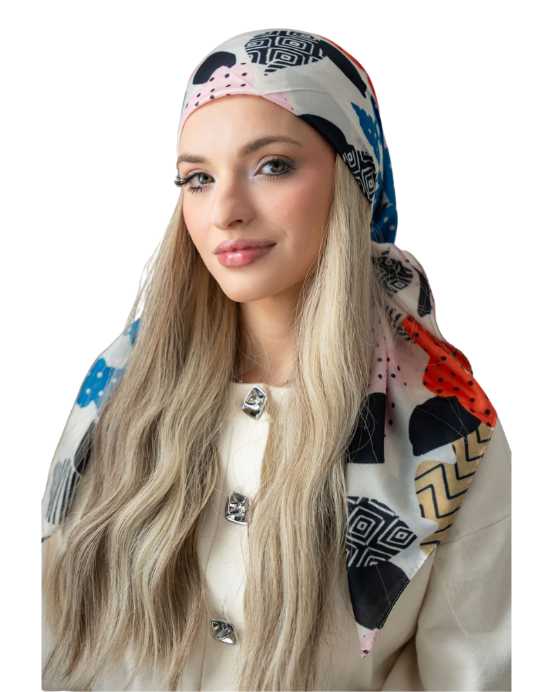 Tie Ur Knot Wildflower Waltz Adjustable Pre-Tied Bandanna with Full Non Slip