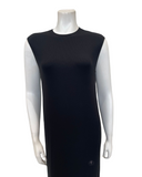 Sparrow Black Ribbed Sleeveless 57" Maxi Shell Dress