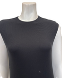 Sparrow Black Ribbed Sleeveless 57" Maxi Shell Dress