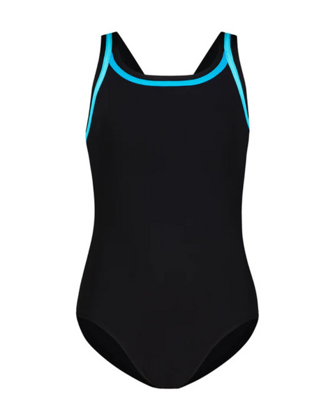 22FL040 Black/Aqua Black Teen Bathing Suit Removable Cups
