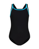 Flamingo Black/Aqua Black Teen Bathing Suit Removable Cups