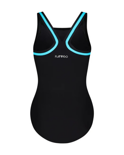 22FL040 Black/Aqua Black Teen Bathing Suit Removable Cups