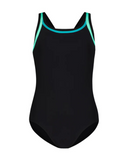 Flamingo Black/Jade Black Teen Bathing Suit Removable Cups
