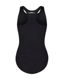 Flamingo Orange/Royal Vertical Stripe Black Bathing Suit