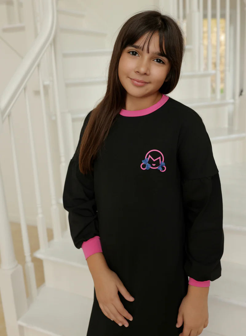 Miss Mini CP05 Character Black Modal Teen Nightgown Myselflingerie.com