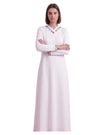 Chicolli White Floral V-Cut Pull On Cotton Nightgown