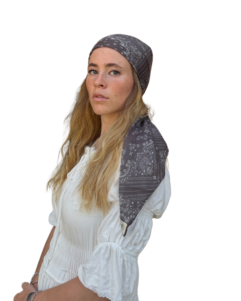 Scarf Bar Mocha Paisley Square Scarf with Invisible Grip