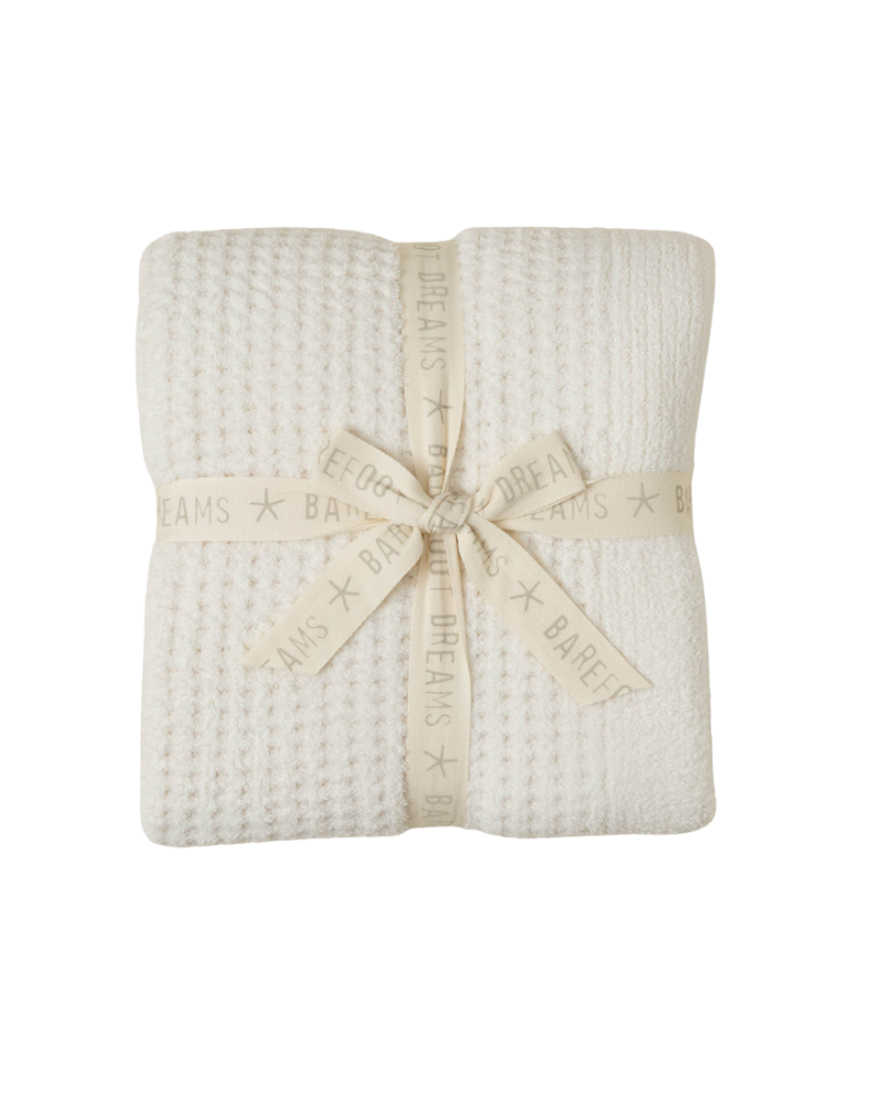 Barefoot Dreams Cream CozyChic Waffle Throw