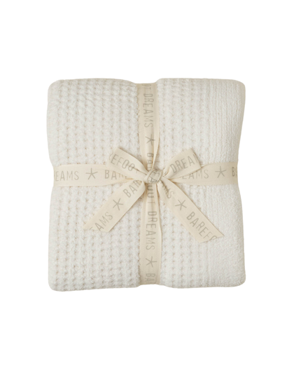 Barefoot Dreams Cream CozyChic Waffle Throw