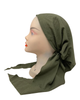 Lizi Headwear Green Waffle Silk Adjustable Pre-Tied Bandanna with Velvet Grip