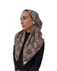 Scarf Bar Mocha Paisley Patchwork Classic Pre-Tied Bandanna with Velvet Grip