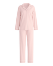 Calida Peach Rose Night Lovers Button Down Long Sleeve & Long Pants Cotton Pajamas Set
