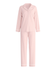 Calida Peach Rose Night Lovers Button Down Long Sleeve & Long Pants Cotton Pajamas Set