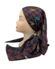 It's Younique Brown Multi Houndstooth Pre-Tied Open Back Bandanna with Velvet Grip