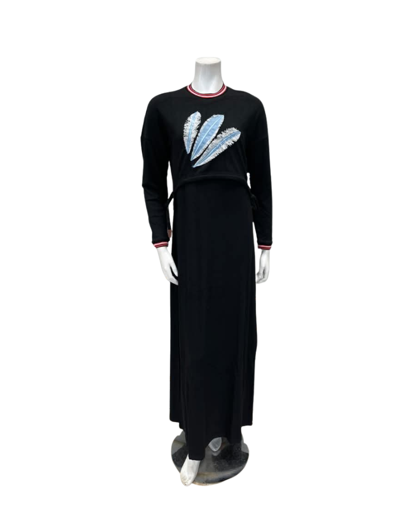 Mega Dreams Black with Feathers Modal Nursing Nightgown