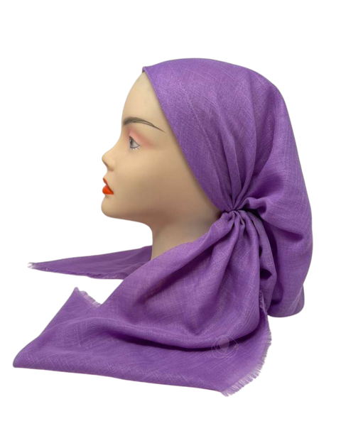 It's Younique Solid Lilac Shimmer  Pre-Tied Open Back Bandanna with Velvet Grip