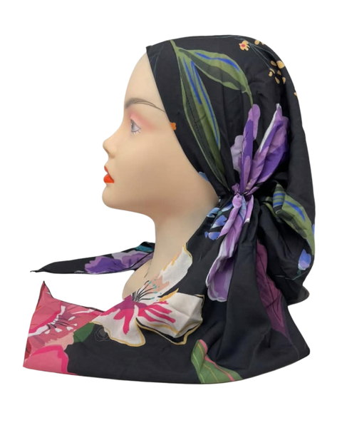 Lizi Headwear IB-OB-BX-26634 Color Garden Open Back Adjustable Pre-Tied Bandanna with Velvet Grip
