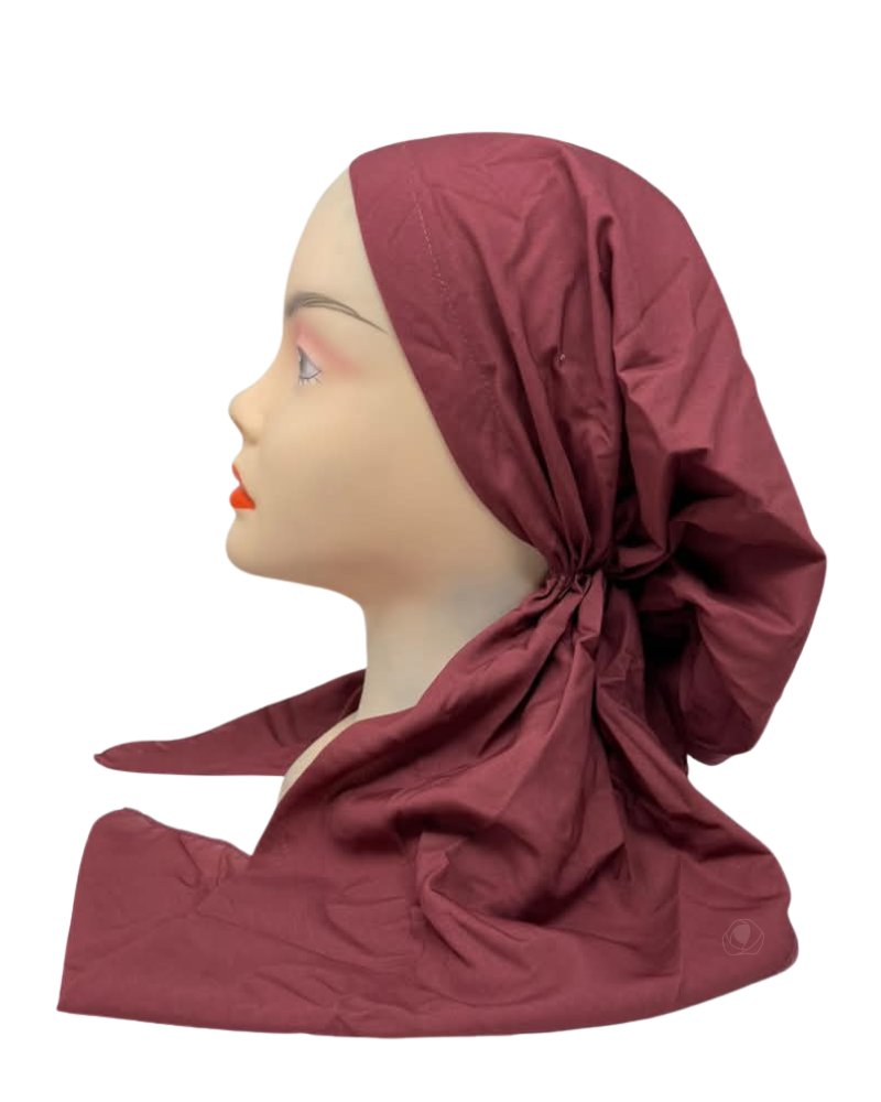 Lizi Headwear Solid Mauve Adjustable Pre-Tied Bandanna with Velvet Grip