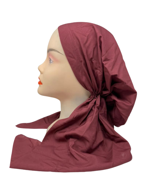 Lizi Headwear Solid Mauve Adjustable Pre-Tied Bandanna with Velvet Grip