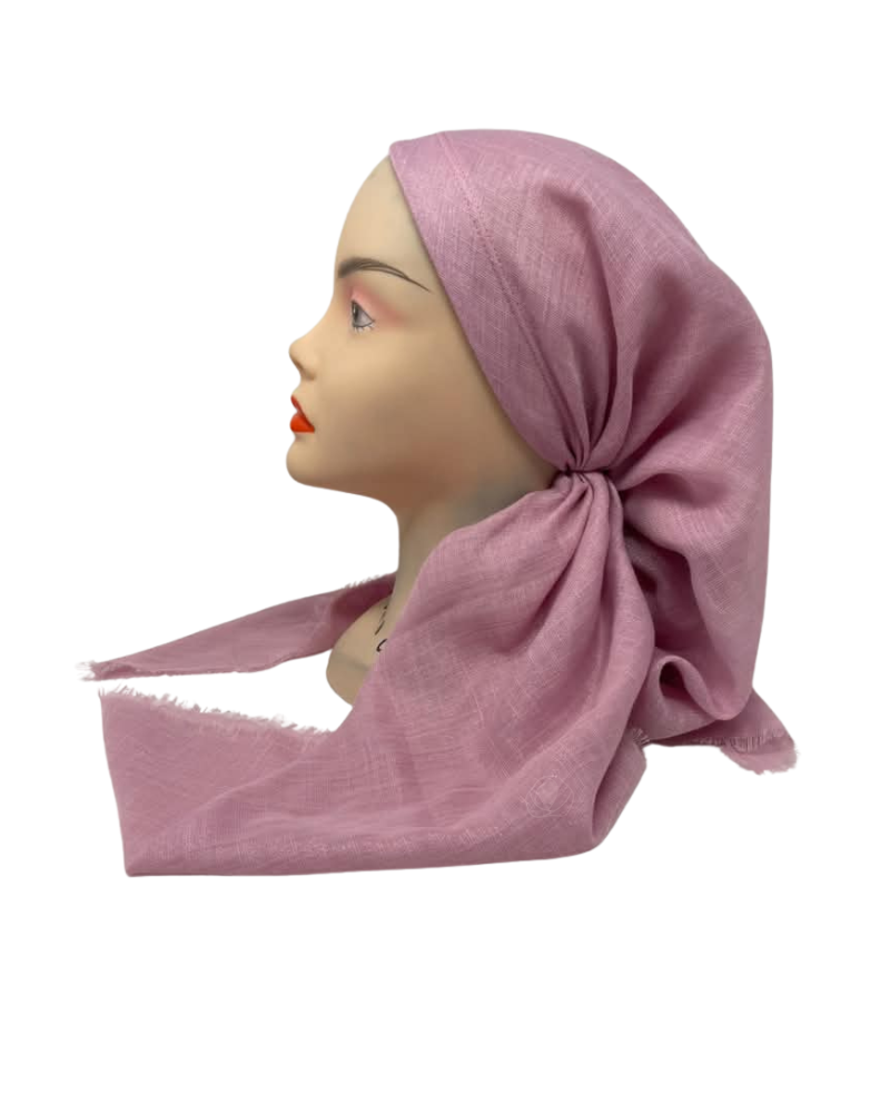 It's Younique Solid Shimmer Light Pink Pre-Tied Open Back Bandanna with Velvet Grip