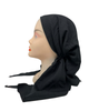 Lizi Headwear Black Waffle Open Back Adjustable Pre-Tied Bandanna with Velvet Grip