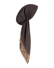 Lizi Headwear Cocoa Plaid Border Open Back Adjustable Pre-Tied Bandanna with Velvet Grip