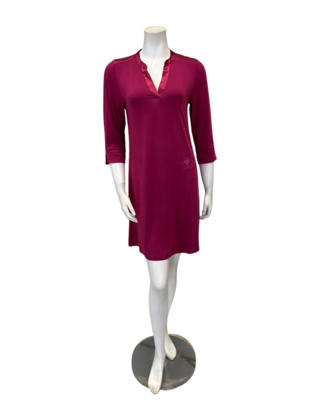 Fleur't Dark Cherry 3/4 Sleeve with Pockets Modal Nightshirt
