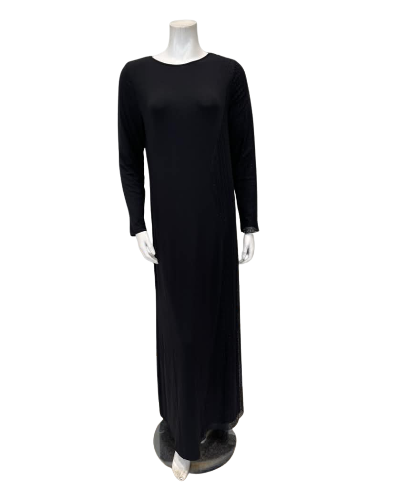 Verdiani Black Lace Sleeve Pull On Modal Nightgown