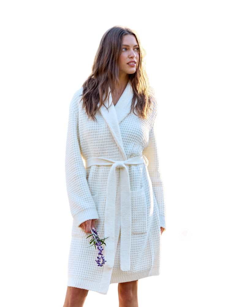 Barefoot Dreams Pearl Cozy Chic Waffle Robe