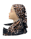 It's Younique Brown Leopard Print Pre-Tied Open Back Bandanna with Velvet Grip