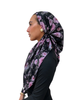 Scarf Bar Pink Dahlia Open Back Adjustable Pre-Tied Bandanna with Velvet Grip