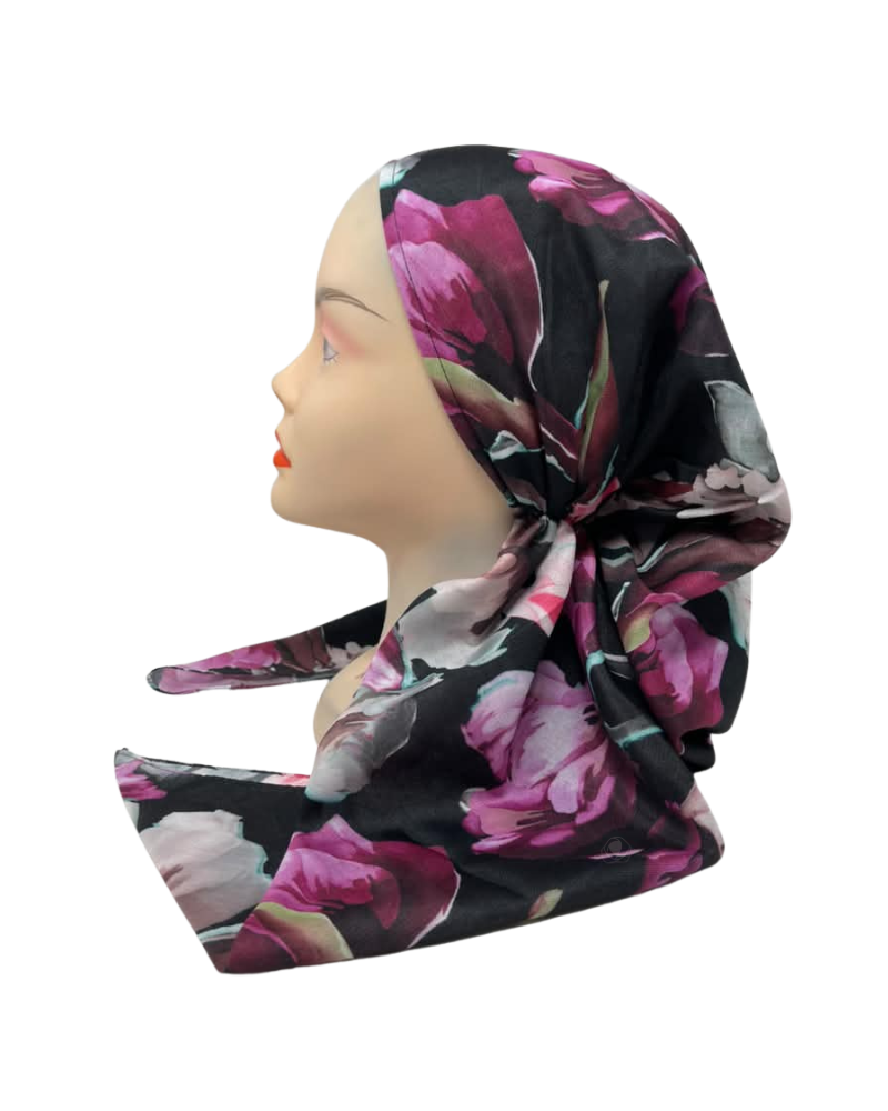 Tal New York Orchid Tulip Open Back Pre-Tied Bandanna with Velvet Grip