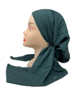 Lizi Headwear Solid Pine Adjustable Pre-Tied Bandanna with Velvet Grip